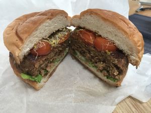 Vegan burger - take away at The Urban Garden in Vilnius