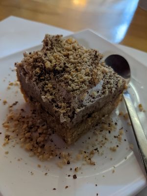 Chestnut cake (very nice Croatian dessert) at Vegehop in Zagreb