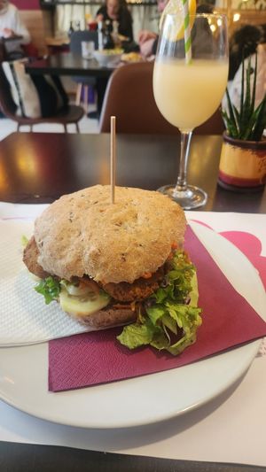 Falafel Burger at Vegehop in Zagreb