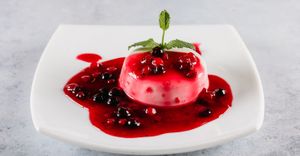 Panna Cotta

(soy cream, agar-agar, agave syrup)
 at Vegehop in Zagreb