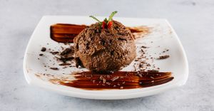 Choco-rum bomb

(ground biscuits, cocoa, aroma of rum, coconut, brown sugar, soy milk)
 at Vegehop in Zagreb