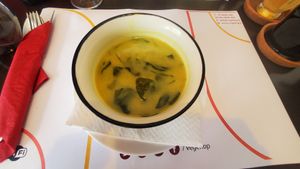 Soup (daily menu) at Vegehop in Zagreb