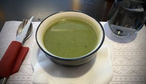 Swiss chard soup (daily menu)  at Vegehop in Zagreb