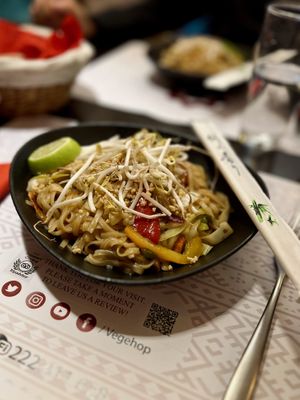 Pad Thai with seitan  at Vegehop in Zagreb