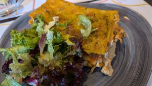 Lasagna at Vegehop in Zagreb