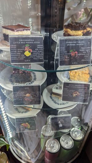 Desserts on view! at Vegehop in Zagreb