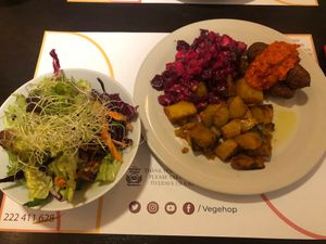 The very satisfying daily meal option on the 27/2/25, gorgeous roast spuds! at Vegehop in Zagreb