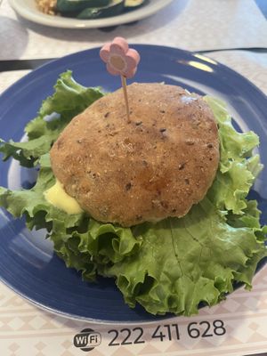 Tofu burger - granary bap  at Vegehop in Zagreb