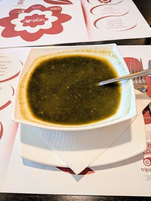 Swiss chard soup at Vegehop in Zagreb