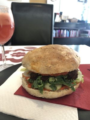 falafel burger at Vegehop in Zagreb