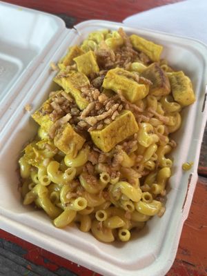 Vegan mac with tofu addon  at Spoons - Food Cart in Portland