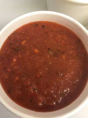 Our luscious tomato soup.  Offered daily. at Spoons - Food Cart in Portland