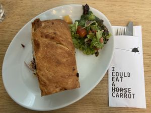 Vegan Greek focaccia   at Café Het Gegeven Paard in Utrecht
