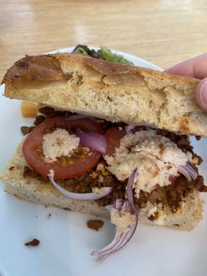 Vegan Greek focaccia   at Café Het Gegeven Paard in Utrecht