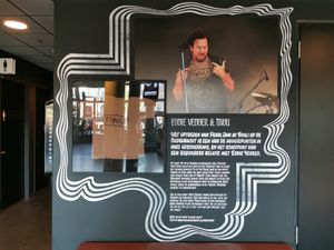 Eddie Vedder t-shirt on display in TivoliVredenburg.  at Café Het Gegeven Paard in Utrecht