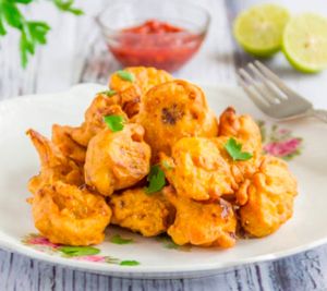 Cauliflower pakoda at Simon's in Kampot