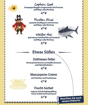 Seves vegeterian (vegetarisch) nuggets and vegan fruit Sorbe/Ice at Wattkieker in Wittmund