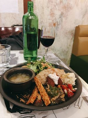 Vegan dinner plate  at PELGAG in Kyoto