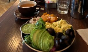 Morning Bowl with extra Avocado and vegan egg  at Wooden Spoon in San Francisco