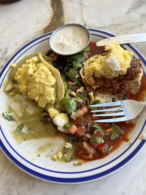 Vegan huevos divorciados  at Wooden Spoon in San Francisco