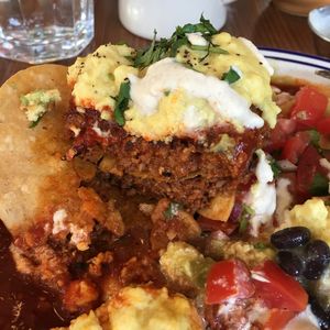 Vegan eggs, vegan chorizo, cashew cream  at Wooden Spoon in San Francisco