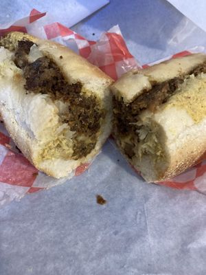 This hot pastrami special is amazing ! at Pappy's Juice Bar in Hawthorne