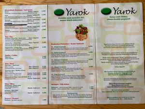 menu at Yarok in Berlin
