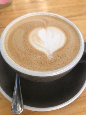Almond milk cappuccino  at Cafe del Forestal in Santiago