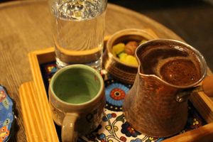 Cherry juice based coffee at Pesky in Kazan