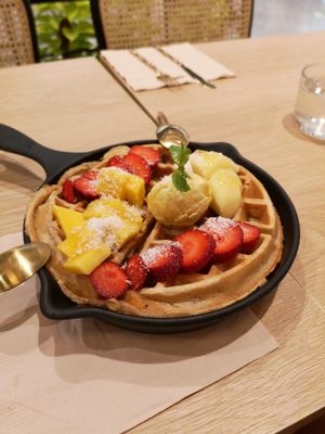 Vegan waffles  at Eat Greens Cafe in Phuket