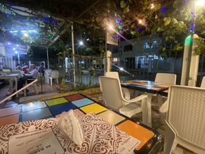 Outdoor seating  at Al Barakah Cocina Arabe in Cartagena