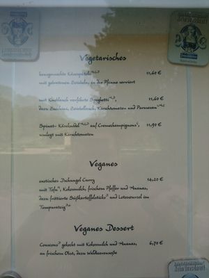 Menu at Torwirtschaft in Dresden