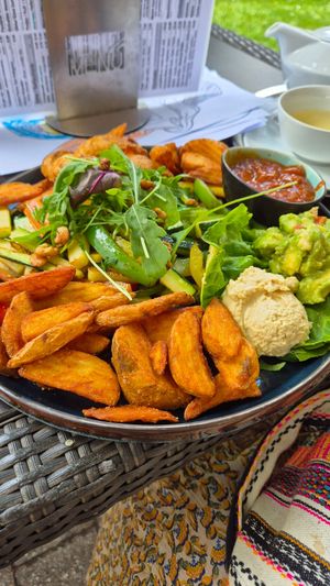 Veganopolis met chilisaus at Cafe Einstein in Ulm