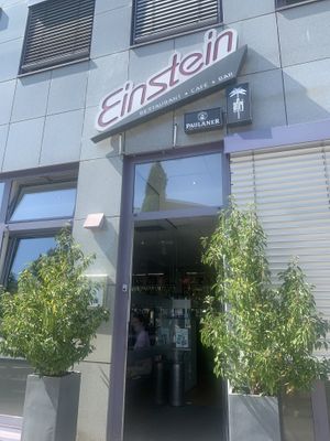 Outside entrance   at Cafe Einstein in Ulm