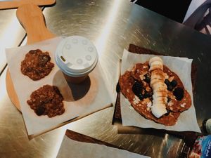 Pancakes and cookies at JS Foods in Kuwait City