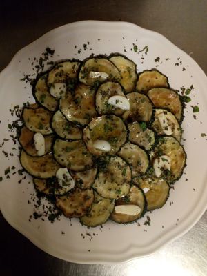 fried zucchini, mint and garlic. at Mamma Peppino in Alkmaar