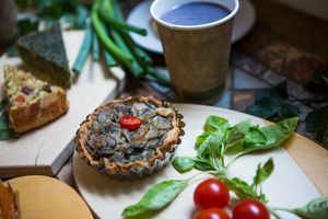  Creamy mushroom quiche at Vegan Art Kitchen in Budapest