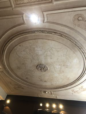 Old map on ceiling   at Le Cercle Des Voyageurs in Brussels