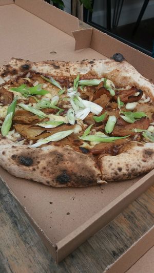 Pizza at Young Vegans Pizza Shop in London