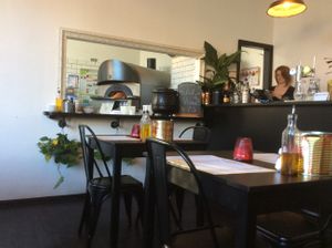 The inside of the Young Vegans restaurant. at Young Vegans Pizza Shop in London