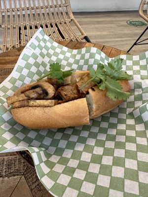 Tofu mushroom banh mi   at Rustle & Still in Toronto