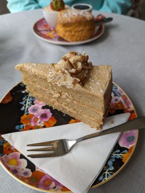 Biscoff cake at Teacup Tearoom in Mevagissey