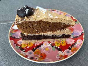 Millionaire’s cake   at Teacup Tearoom in Mevagissey