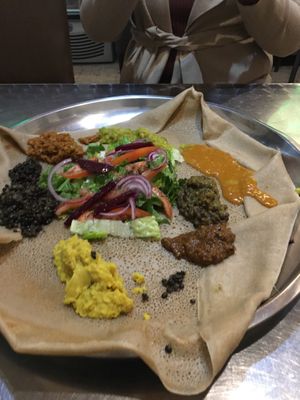 “Small” vegan injera at Habesh in Jerusalem