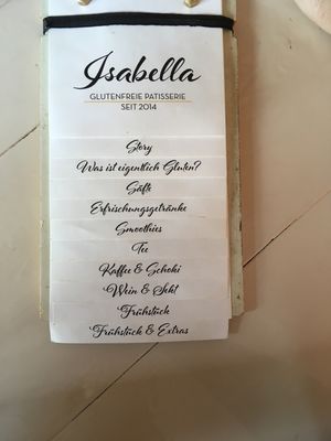 Menu at Isabella Glutenfreie Patisserie - Oberkassel in Dusseldorf