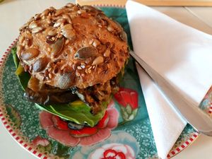 Vegan roll with grilled vegetables at Isabella Glutenfreie Patisserie - Oberkassel in Dusseldorf