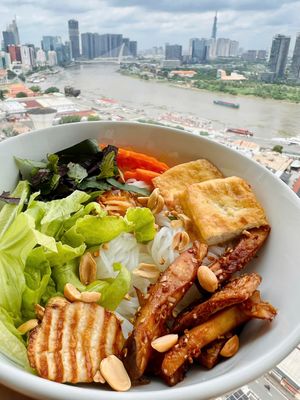 Bún đậu hũ 
Rice vermicelli and tofu at Lua's Kitchen in Ho Chi Minh City