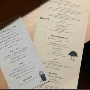 The menu - lots of vegan options proportionally to the number of items! at Susuru in Geneva