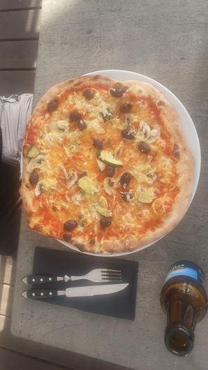 Vegan pizza at Diablo Pizza in Mariehamn