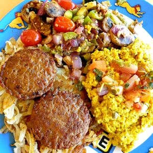 special menu, breakfast plate at Leo's Superfood Vegan Cafe in Northridge